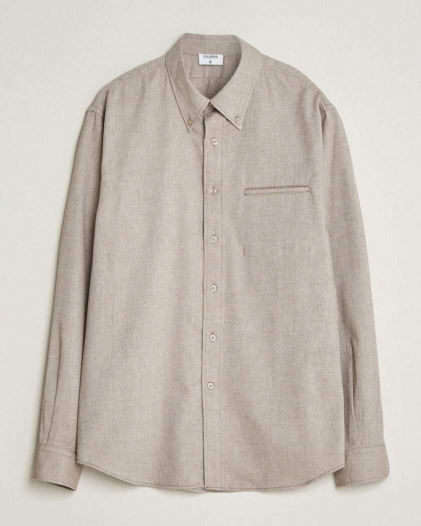 Filippa K Zack Flannel Shirt Mid Brown – Marron