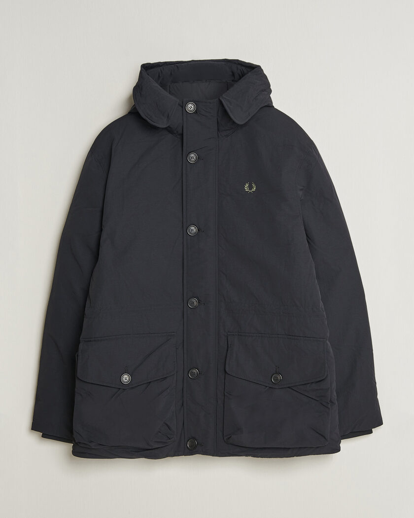 Fred Perry Padded Patch Pocket Parka Black – Noir