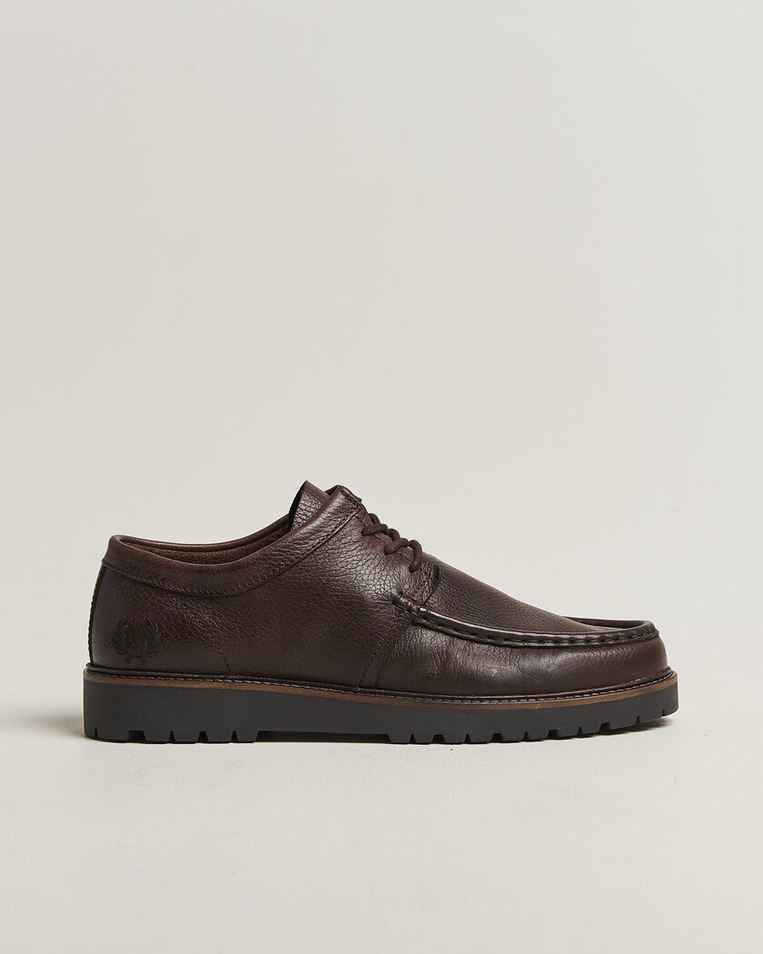 Fred Perry Kenny Grained Leather Derby Rich Brown – Marron