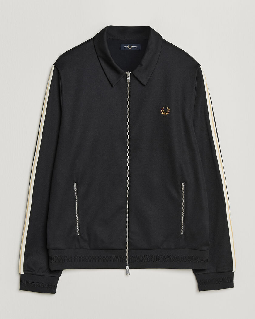 Fred Perry Tipped Taped Track Jacket Black – Noir