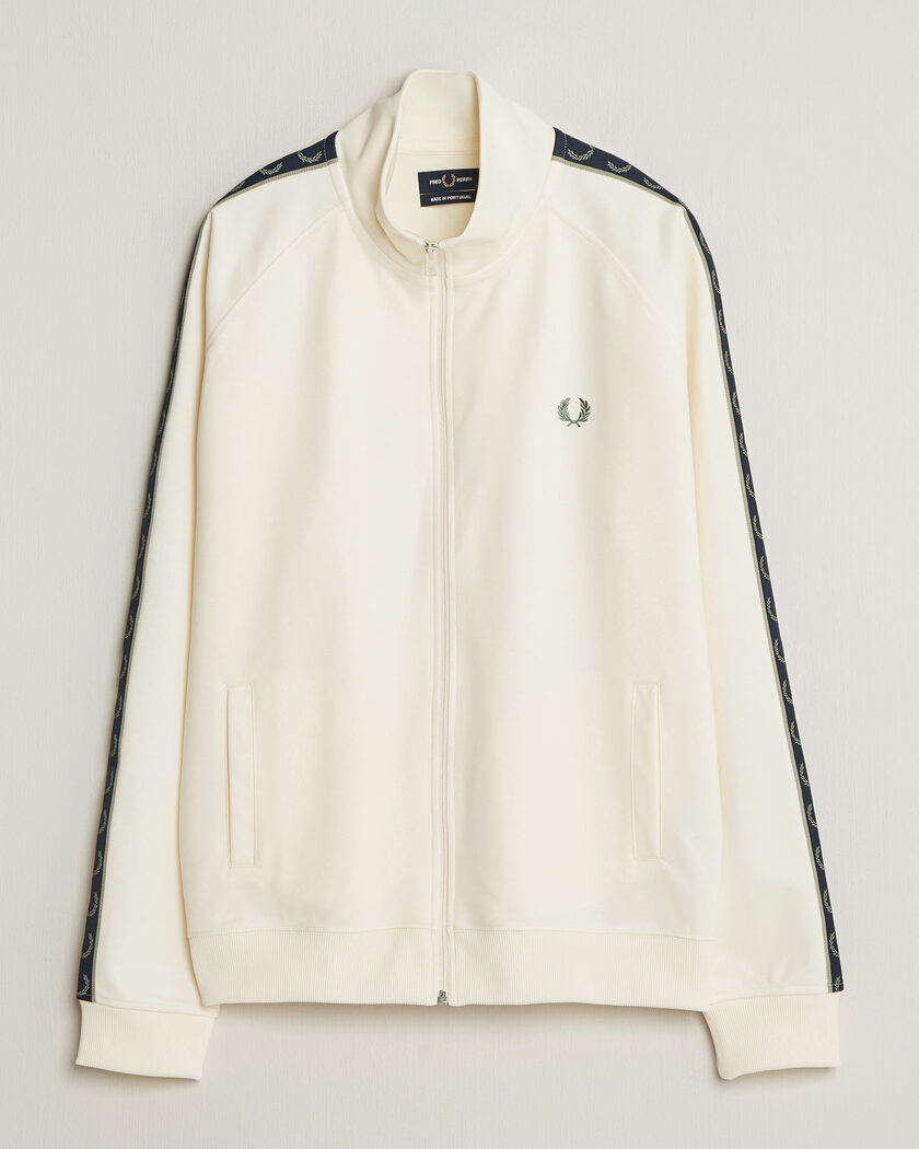 Fred Perry Taped Track Jacket Ecru – Blanc