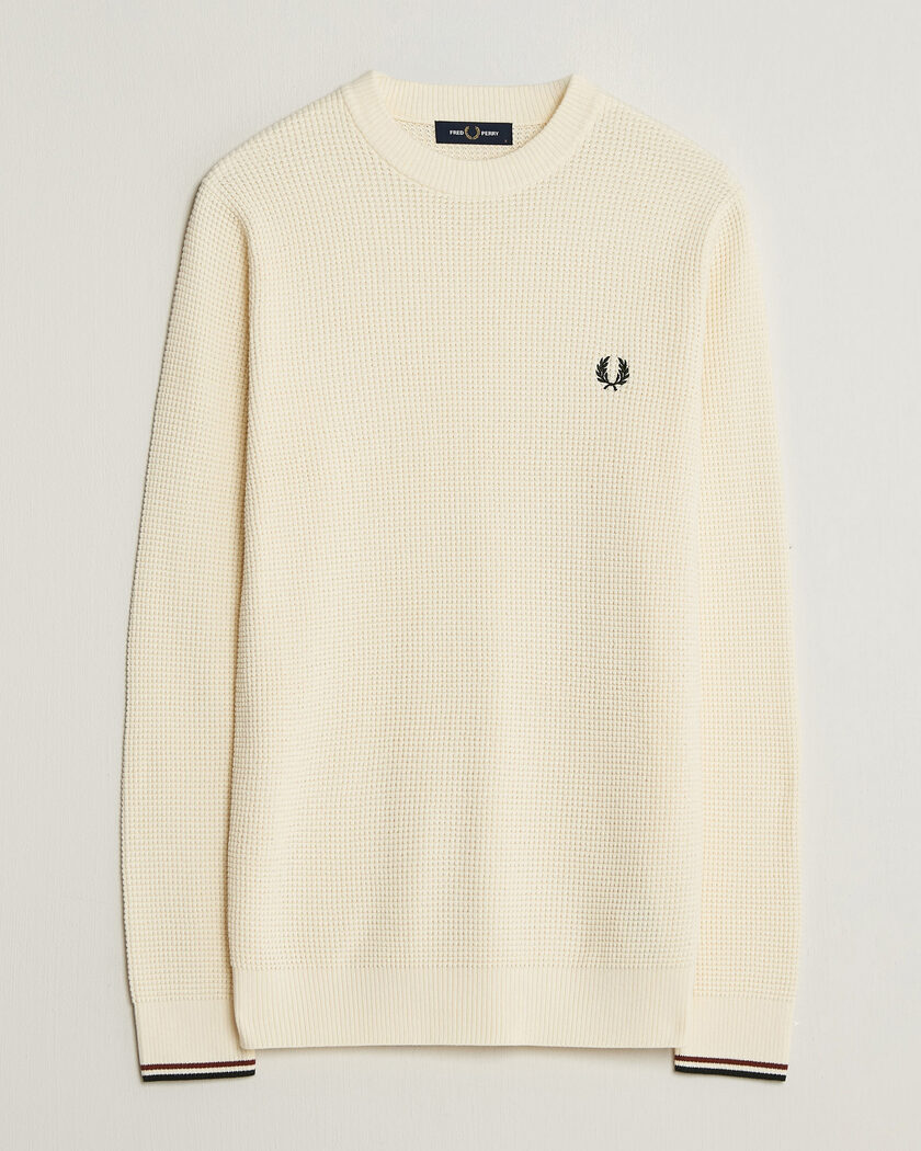 Fred Perry Waffle Stitch Jumper Ecru – Blanc