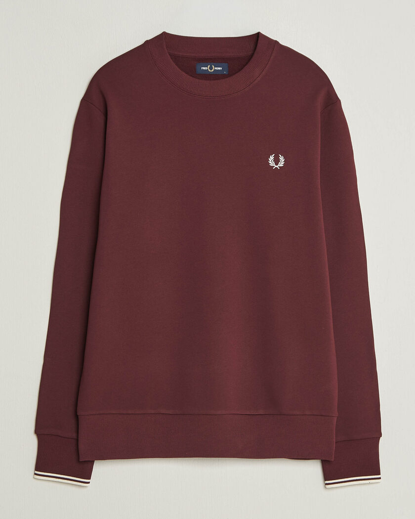 Fred Perry Crew Neck Sweatshirt Oxblood – Rouge