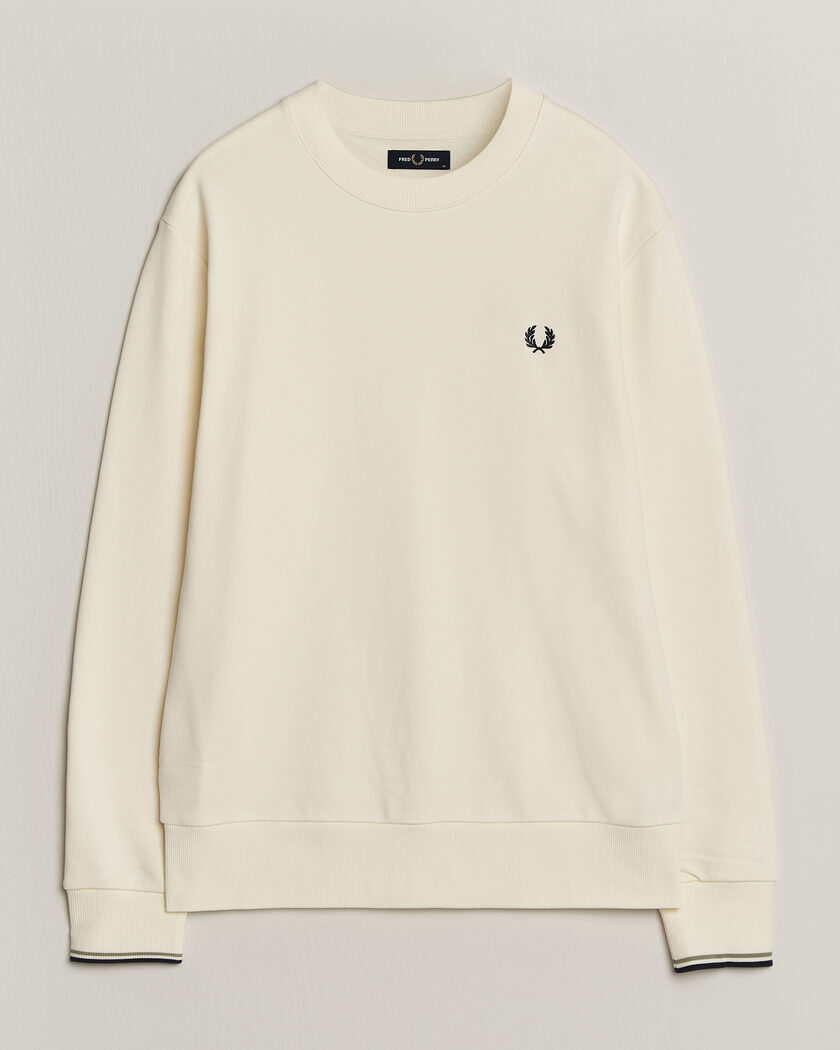 Fred Perry Crew Neck Sweatshirt Ecru – Blanc