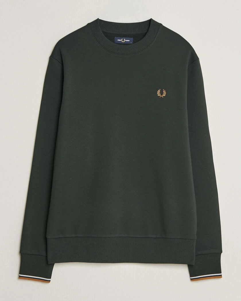 Fred Perry Crew Neck Sweatshirt Night Green – Vert