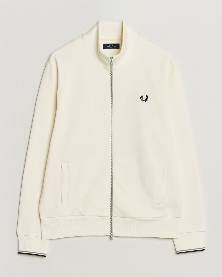 Fred Perry Full Zip Sweatshirt Ecru – Blanc