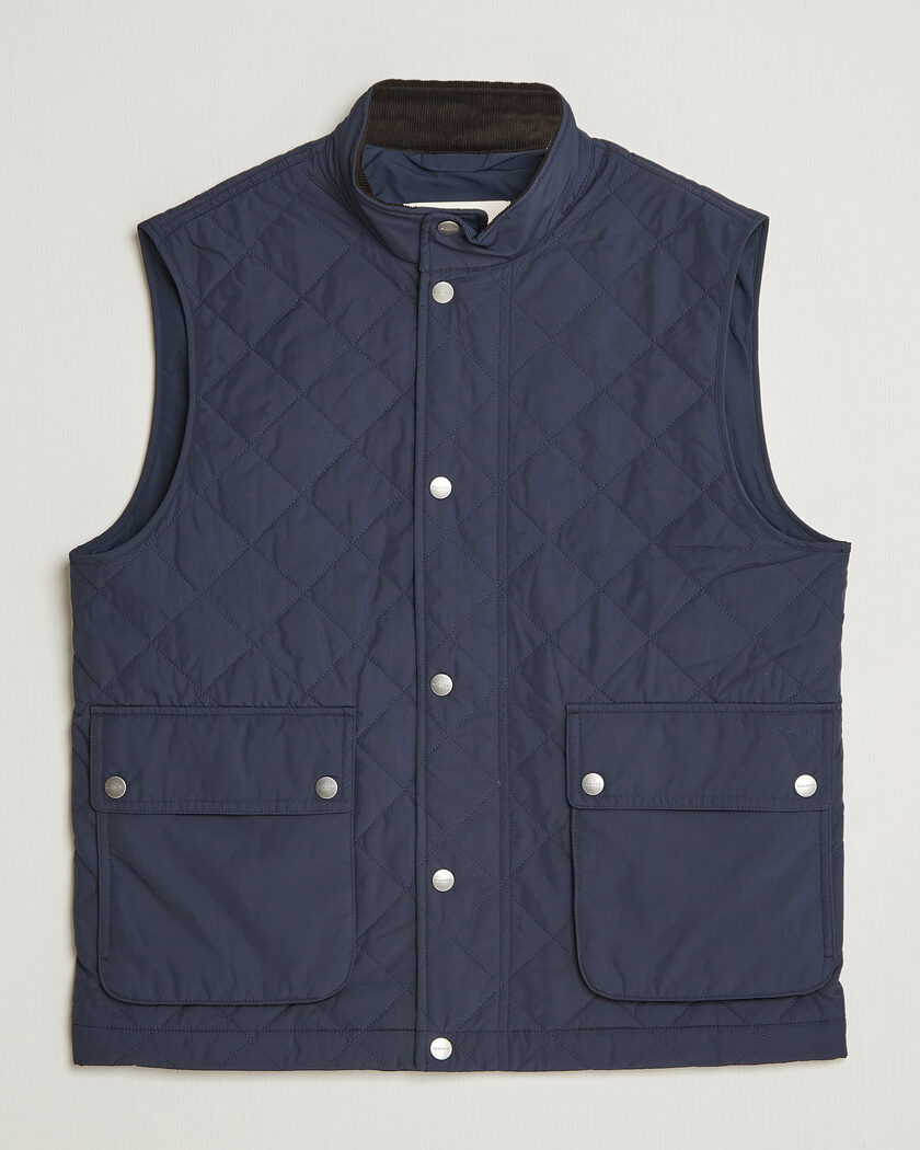 Gant Classic Quilted Vest Evening Blue – Bleu