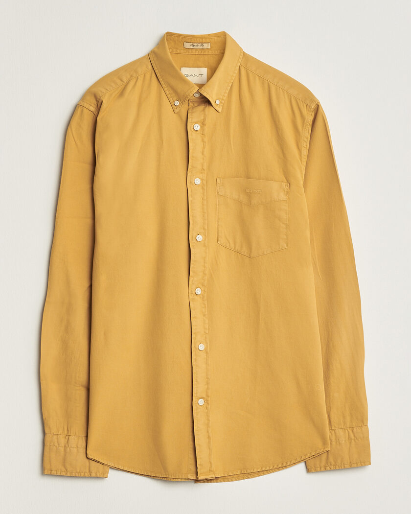 Gant Regular Fit Garment Dyed Twill Shirt Turmeric Shine – Jaune