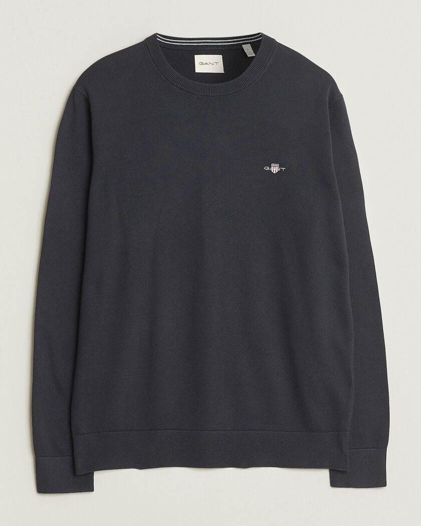 Gant Classic Cotton Crew Neck Black – Noir