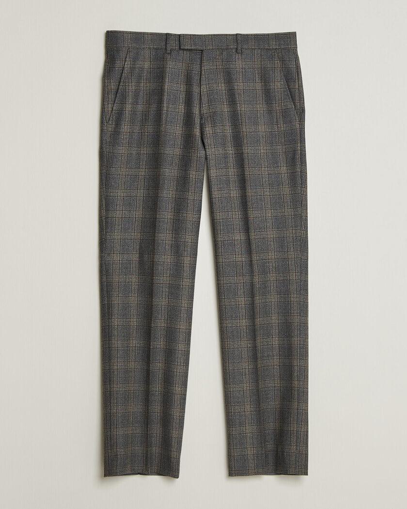 Gant Wool Glencheck Suit Trousers Ceramic Grey – Gris