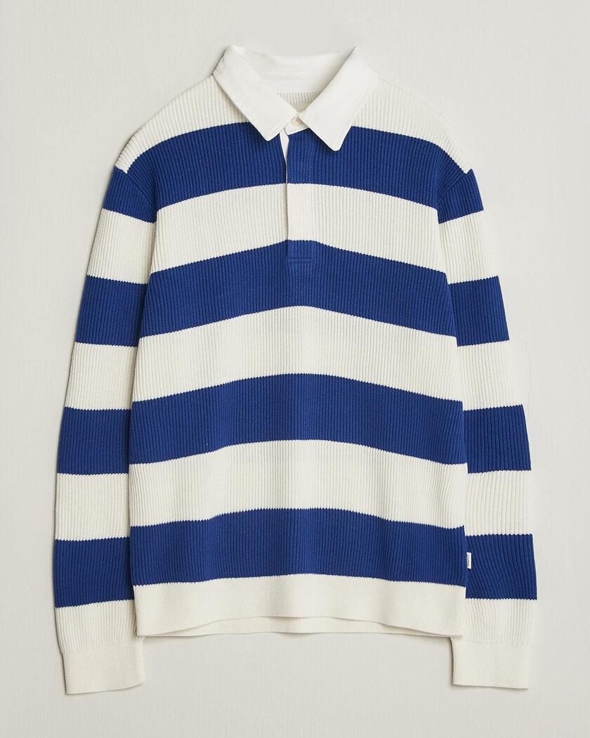 Gant Cotton/Merino Knitted Striped Rugger Cream – Blanc