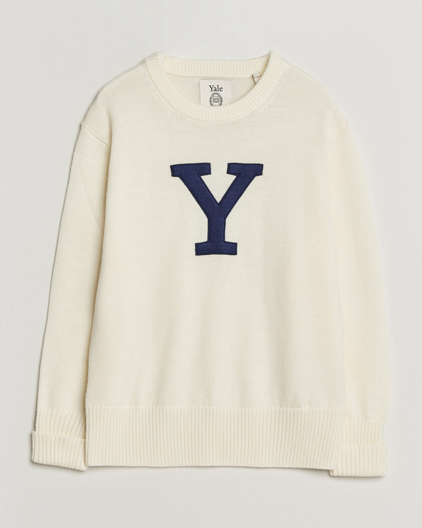 Gant YALE Merino Crew Neck Cream – Blanc