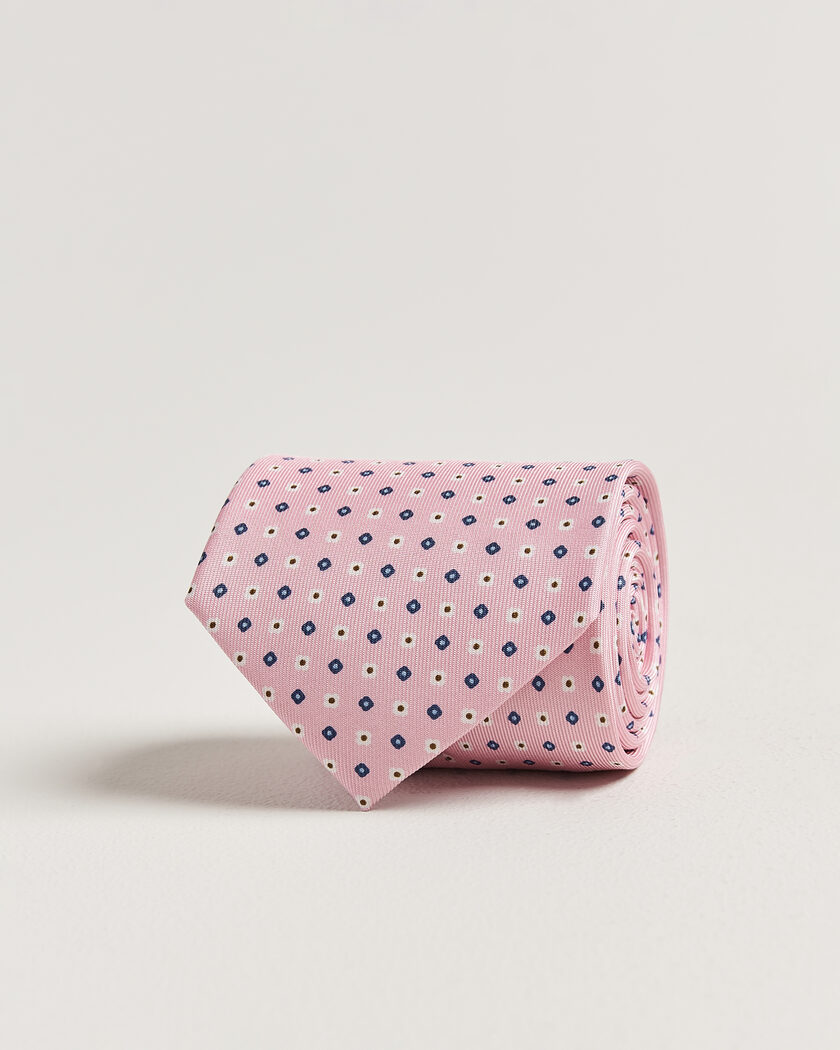 E. Marinella 3-Fold Printed Silk Tie Pink – Rose