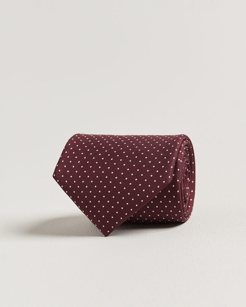 E. Marinella 3-Fold Printed Silk Tie Burgundy – Rouge