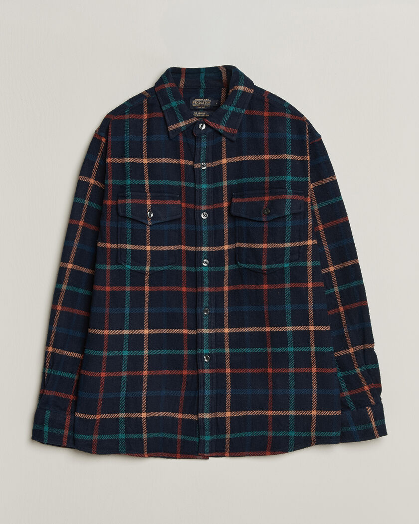 Pendleton Big Pocket Shirt Dark Blue Check – Bleu