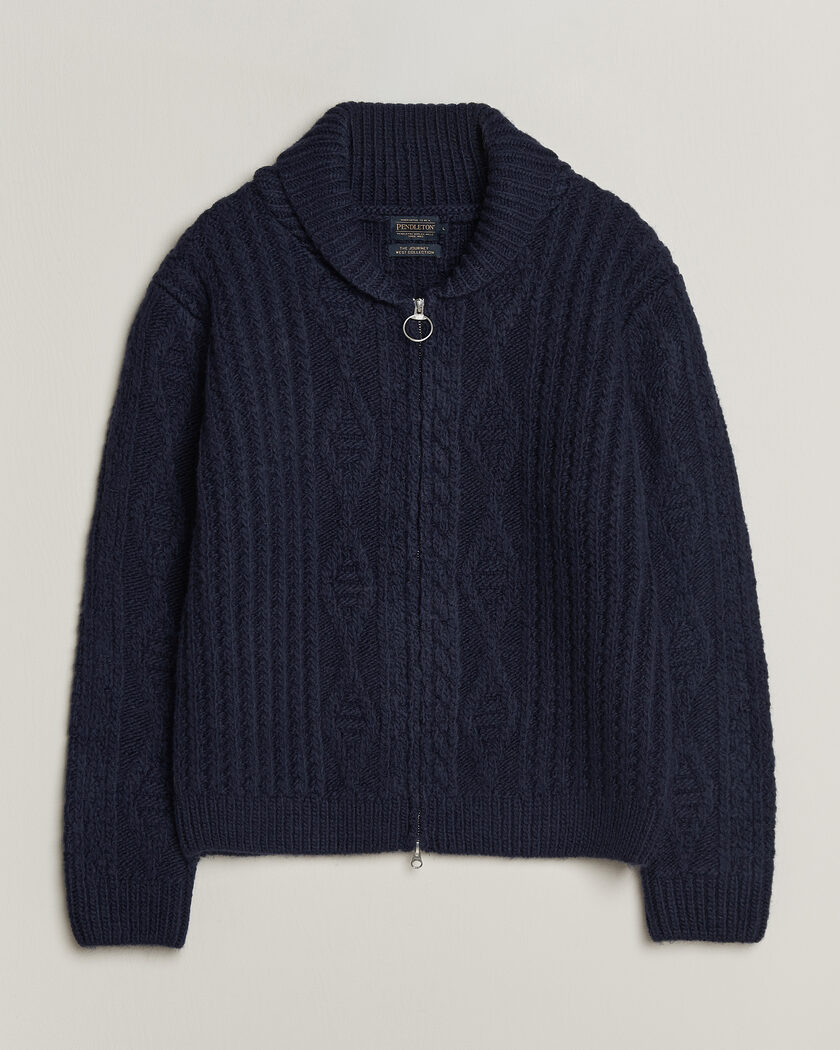 Pendleton Hoop Zip Cardigan Navy – Bleu