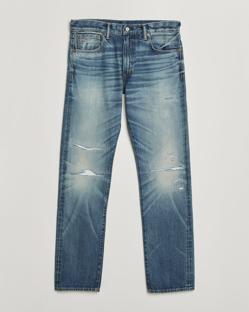 RRL Slim Fit Selvedge Jeans Clearford Wash – Bleu