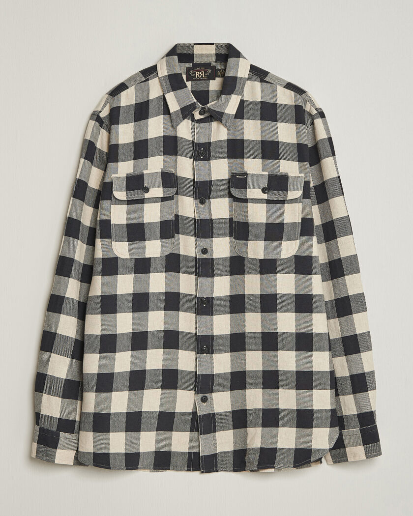 RRL Matlock Plaid Shirt Black/Cream – Noir