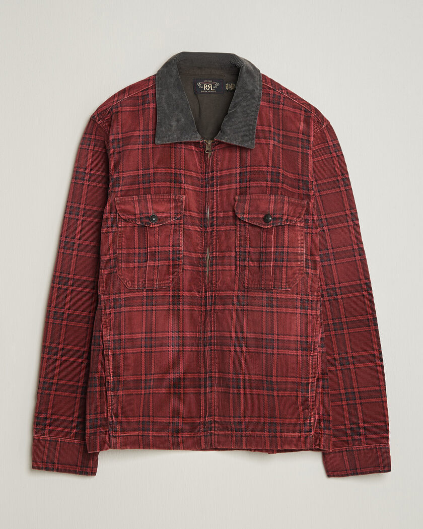 RRL Corduroy Zip Shirt Jacket Red/Black – Rouge