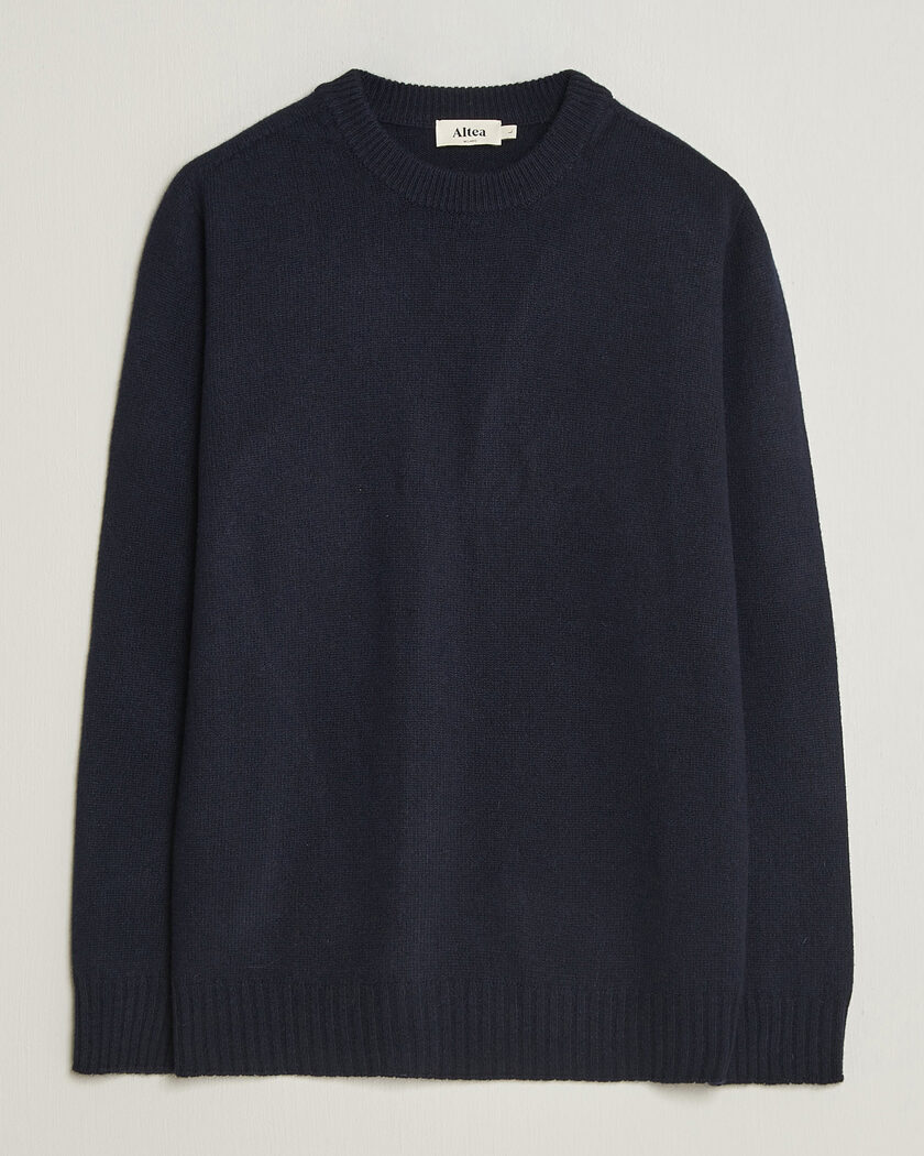 Altea Wool/Cashmere Crew Neck Pullover Navy – Bleu