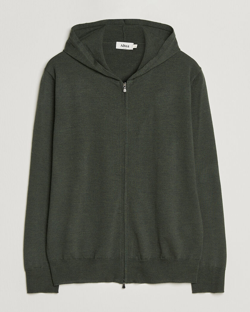 Altea Merino Wool Cardigan Dark Military – Vert