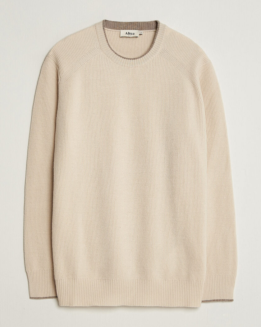 Altea Rib Wool Raglan Sweater Cream – Blanc