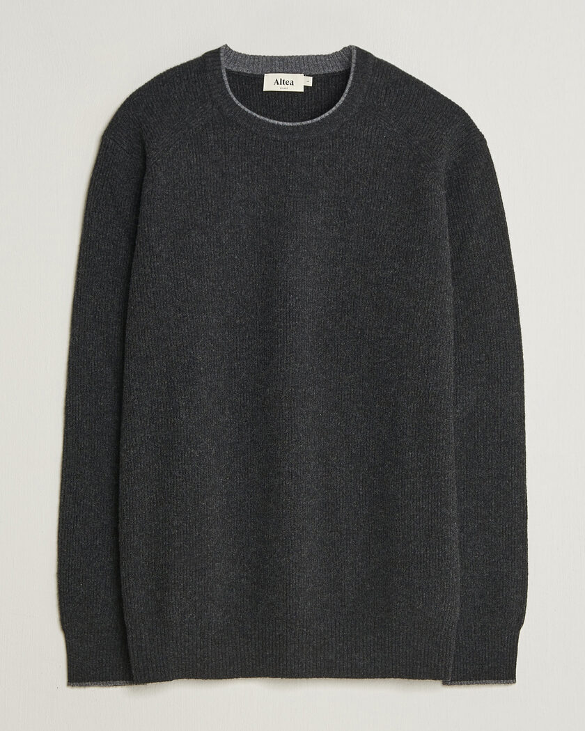 Altea Rib Wool Raglan Sweater Charcoal – Gris