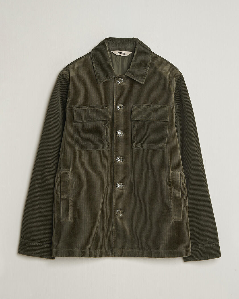 Aspesi Tigre Corduroy Shirt Jacket Military – Vert