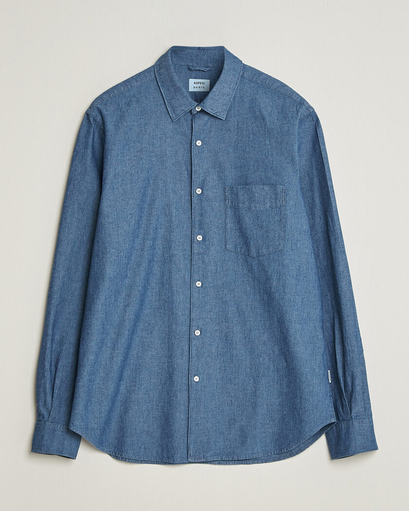 Aspesi Chambray Shirt Blue Denim – Bleu