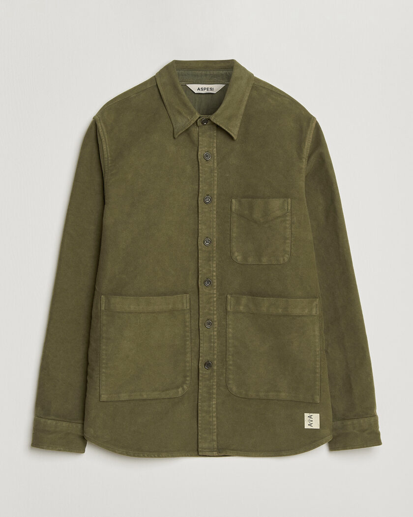 Aspesi Moleskine Utility Shirt Military – Vert