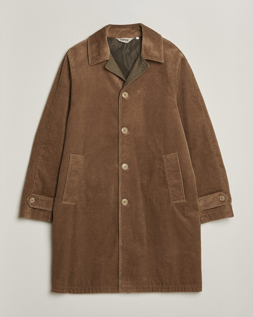 Aspesi Corduroy Raglan Coat Beige – Marron