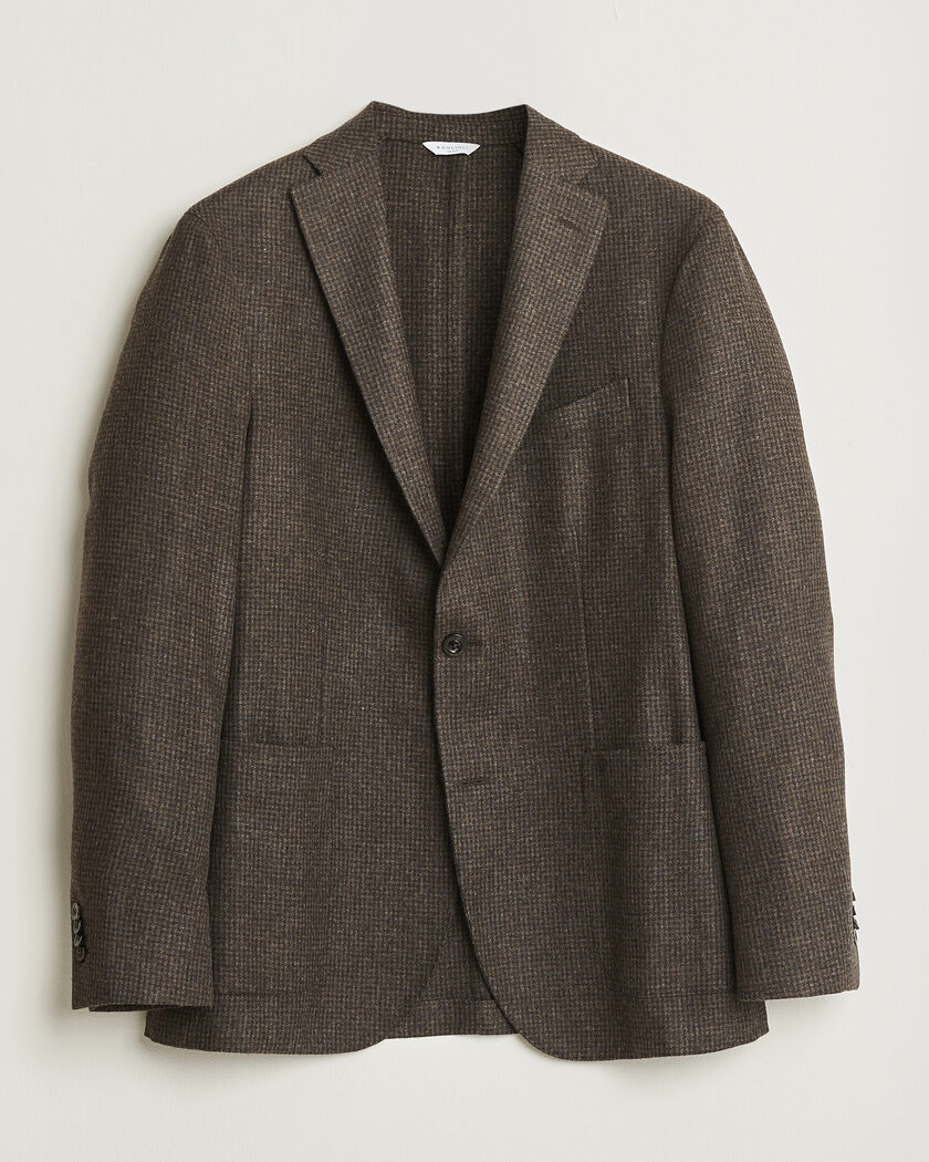 Boglioli K Jacket Wool Houndstooth Blazer Dark Brown – Marron