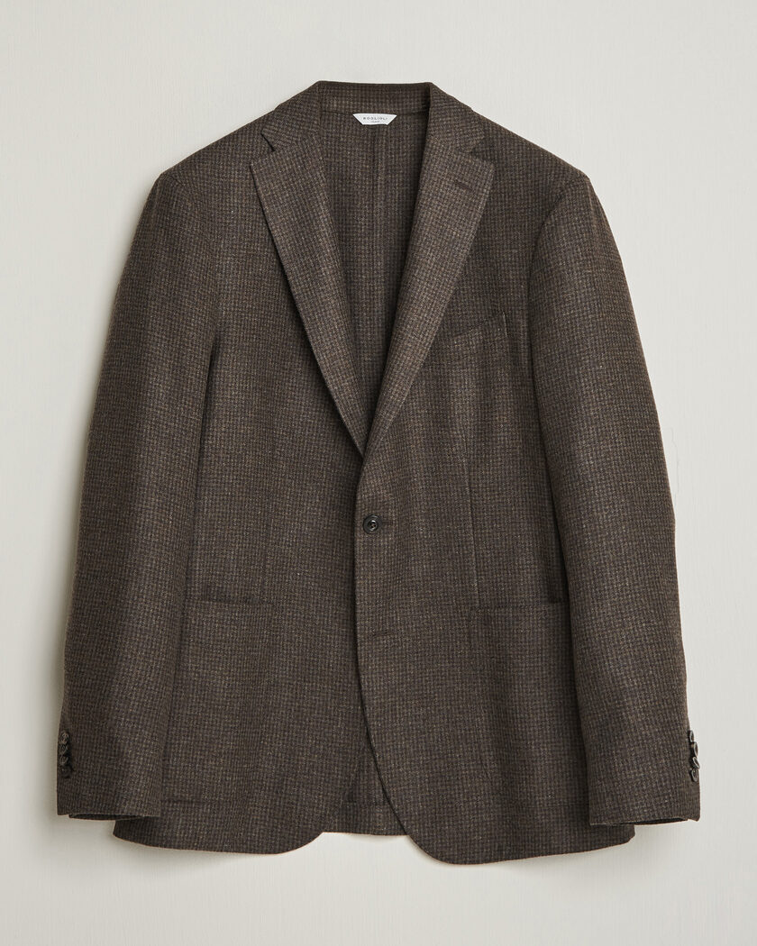 Boglioli K Jacket Wool Houndstooth Blazer Dark Brown – Marron