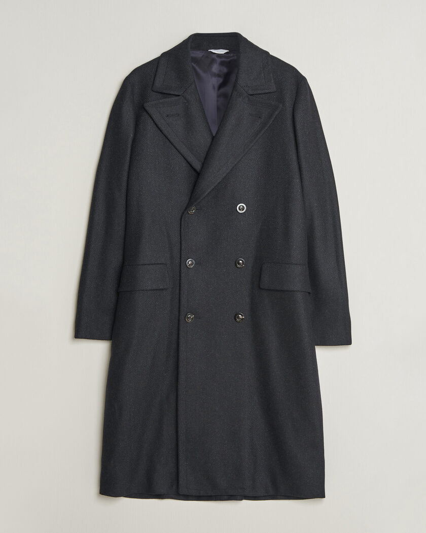 Boglioli Double Breasted Wool Coat Navy – Bleu