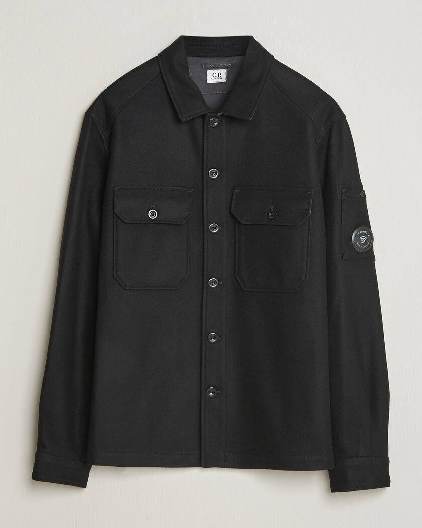 C.P. Company Felted Wool Overshirt Black – Noir