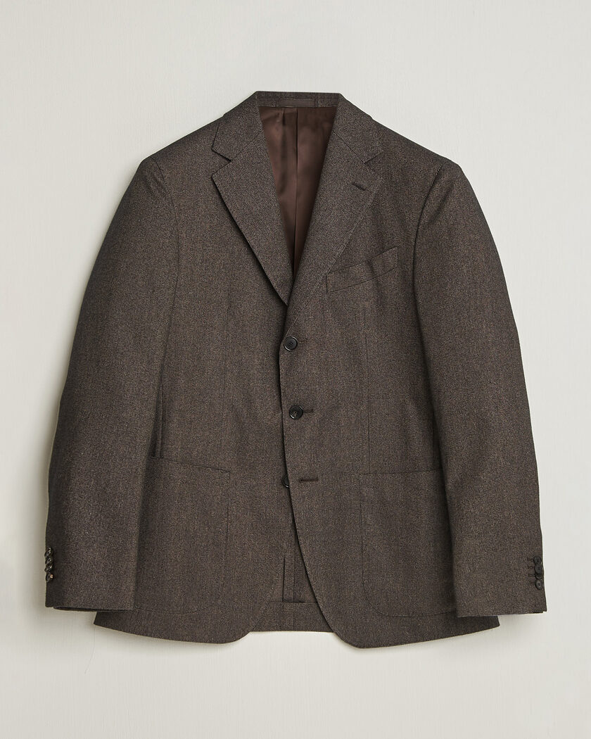 Caruso Aida Brushed Cotton Blazer Dark Brown – Marron