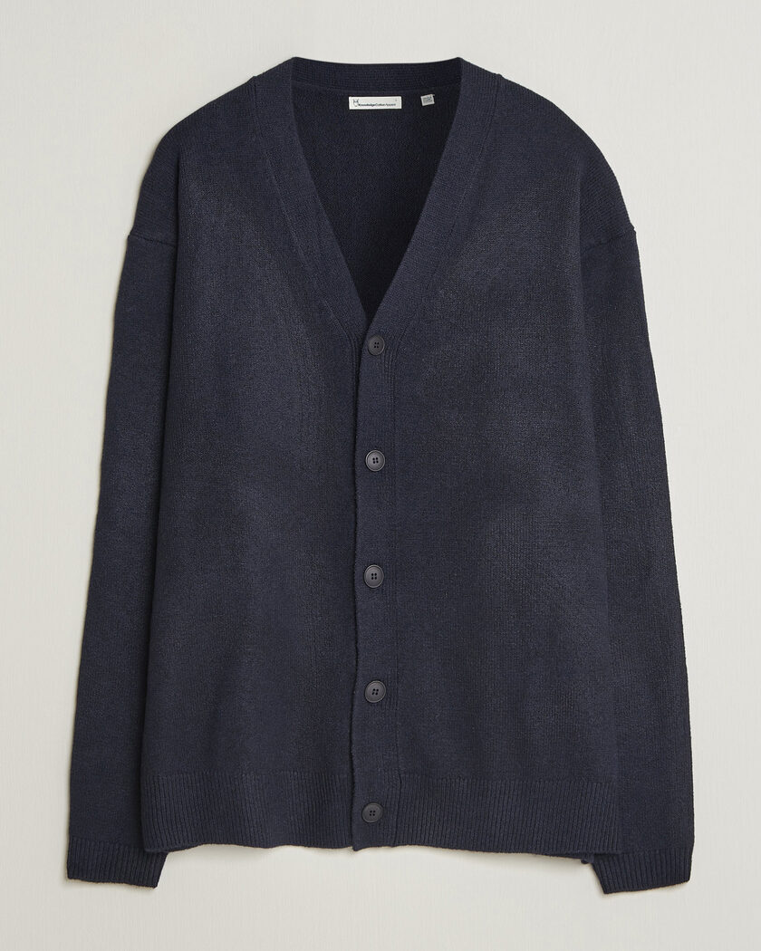 KnowledgeCotton Apparel Knitted Cardigan Night Sky – Bleu