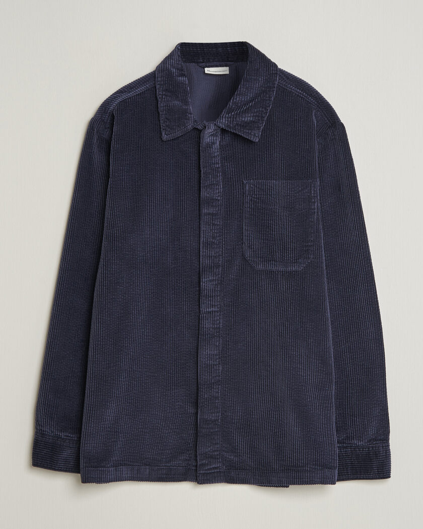 KnowledgeCotton Apparel Cotton Corduroy Overshirt Night Sky – Bleu