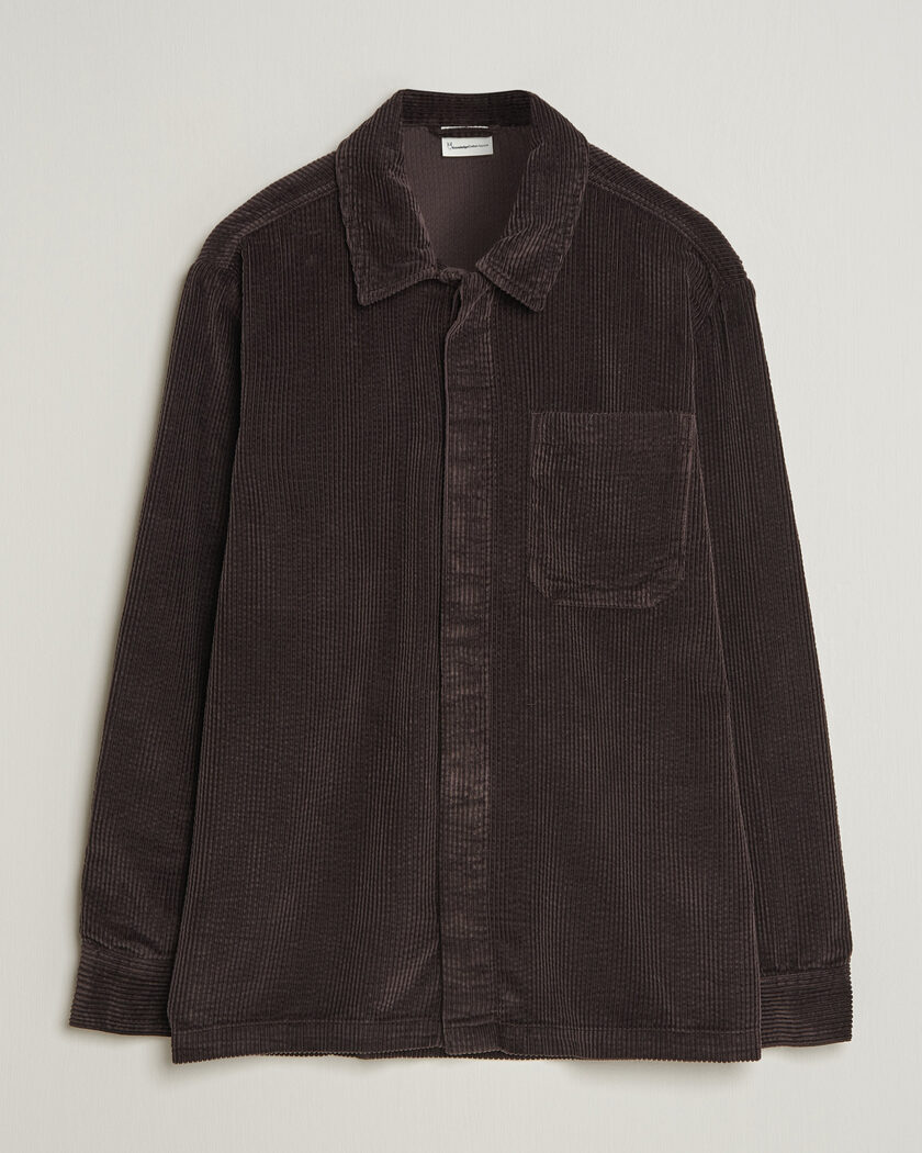 KnowledgeCotton Apparel Cotton Corduroy Overshirt Chocolate – Marron