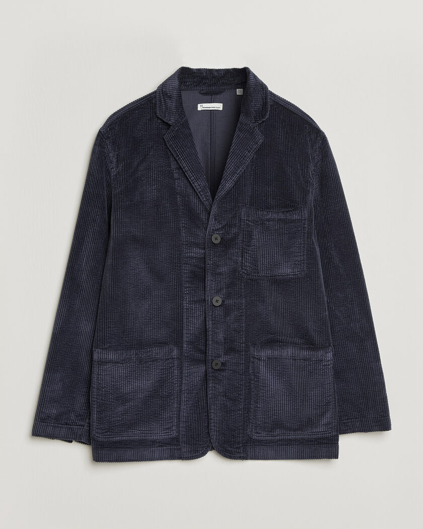 KnowledgeCotton Apparel Cotton Corduroy Blazer Night Sky – Bleu