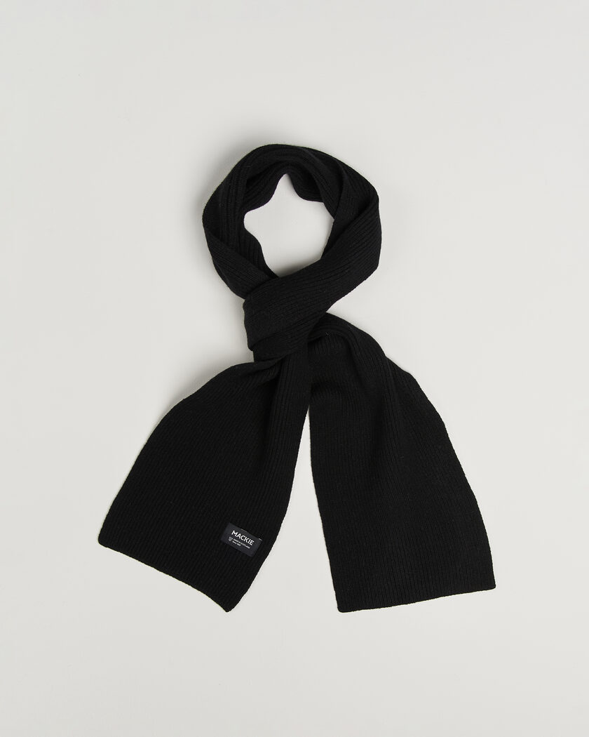 Robert Mackie Clyde Lambswool Scarf Black – Noir