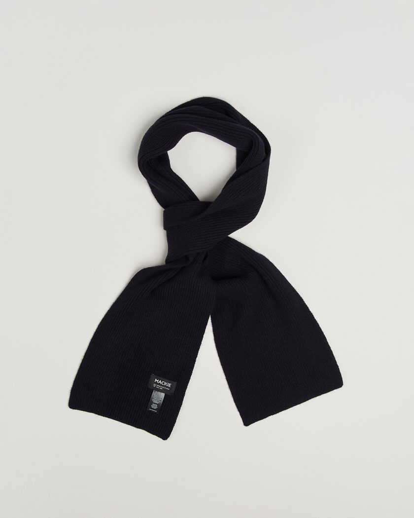 Robert Mackie Clyde Lambswool Scarf Navy – Bleu