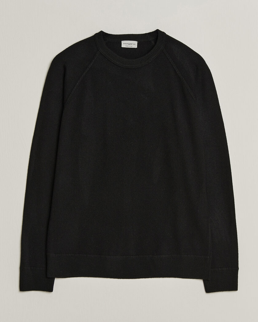 Morgano Wool/Cashmere Raglan Crew Black – Noir