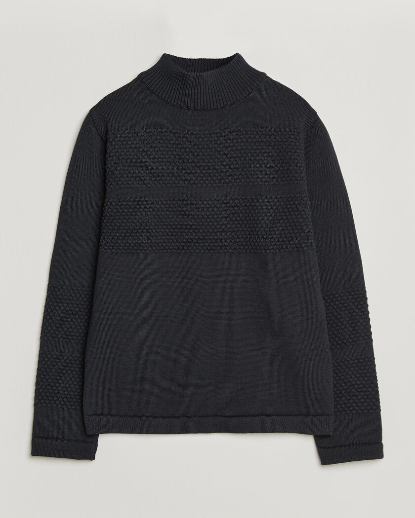 S.N.S. Herning Fisherman High Neck Navy Blue – Bleu