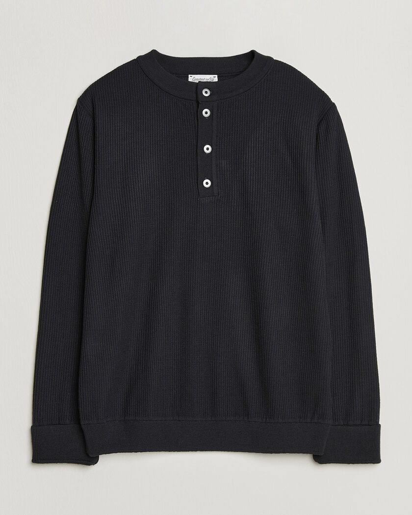  S.N.S. Herning Stamina Rib Henley Navy Blue – Bleu