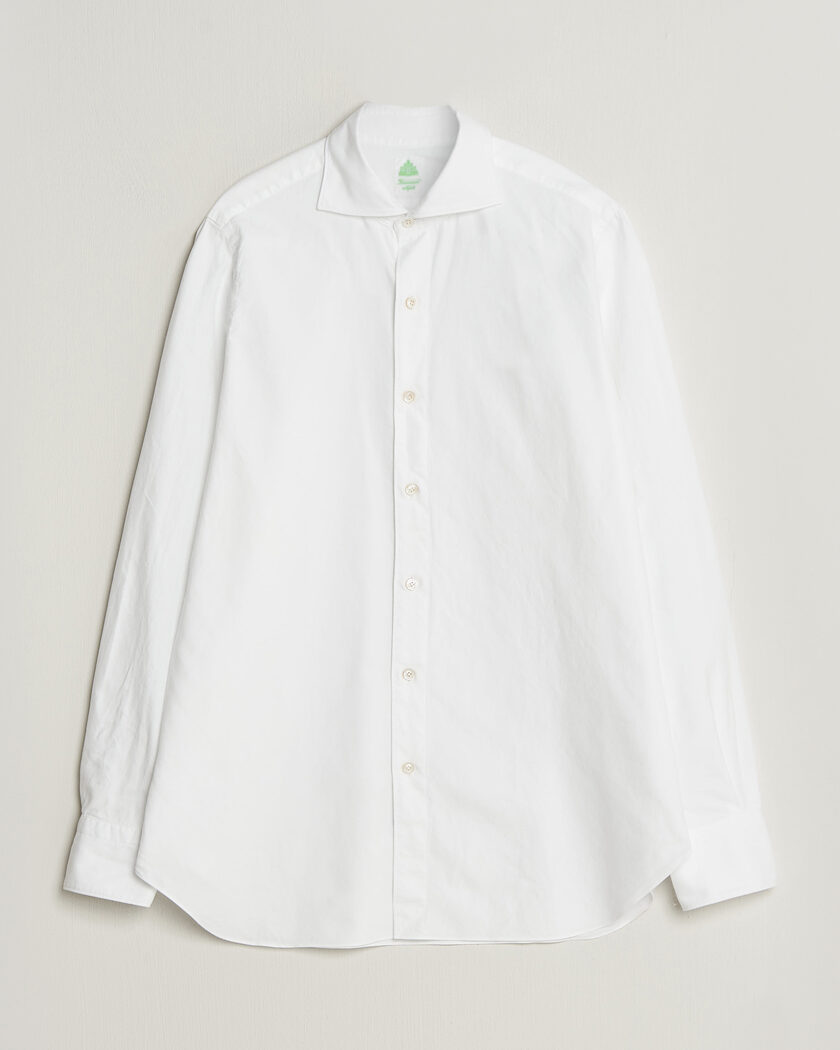 Finamore Napoli Gaeta Flannel Sport Shirt White – Blanc