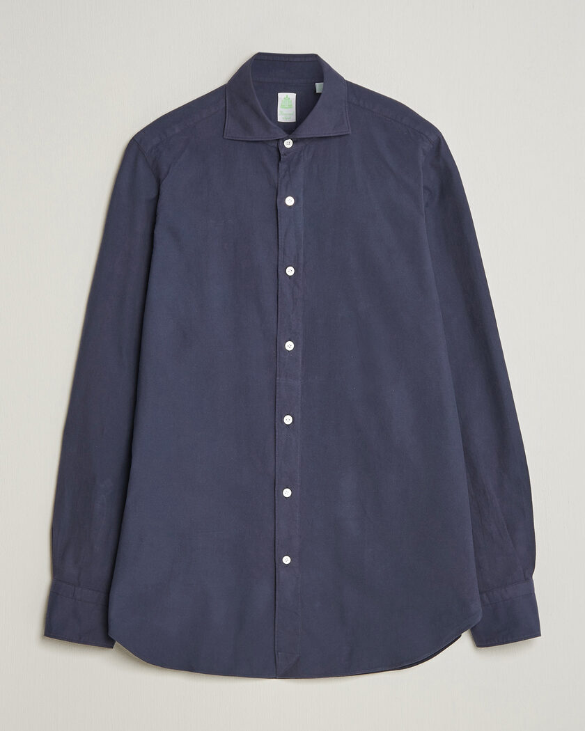 Finamore Napoli Gaeta Flannel Sport Shirt Navy – Bleu