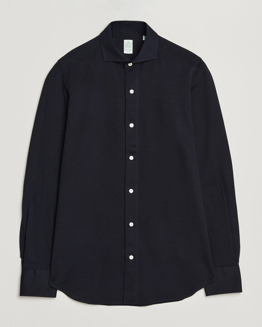 Finamore Napoli Cotton/Cashmere Jersey Shirt Navy – Bleu