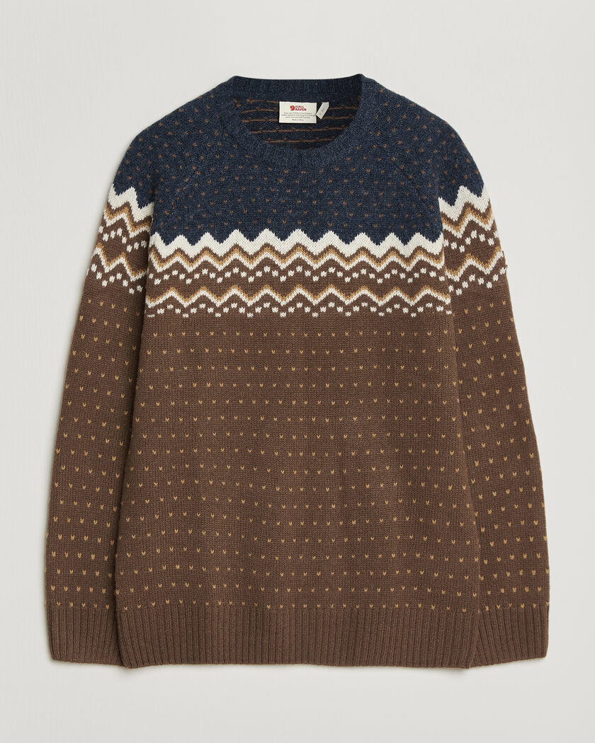 Fjällräven Övik Knit Wool Sweater Dark Oak – Marron