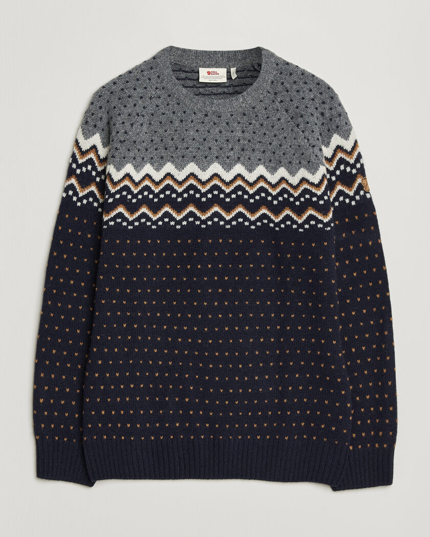Fjällräven Övik Knit Wool Sweater Dark Navy – Bleu